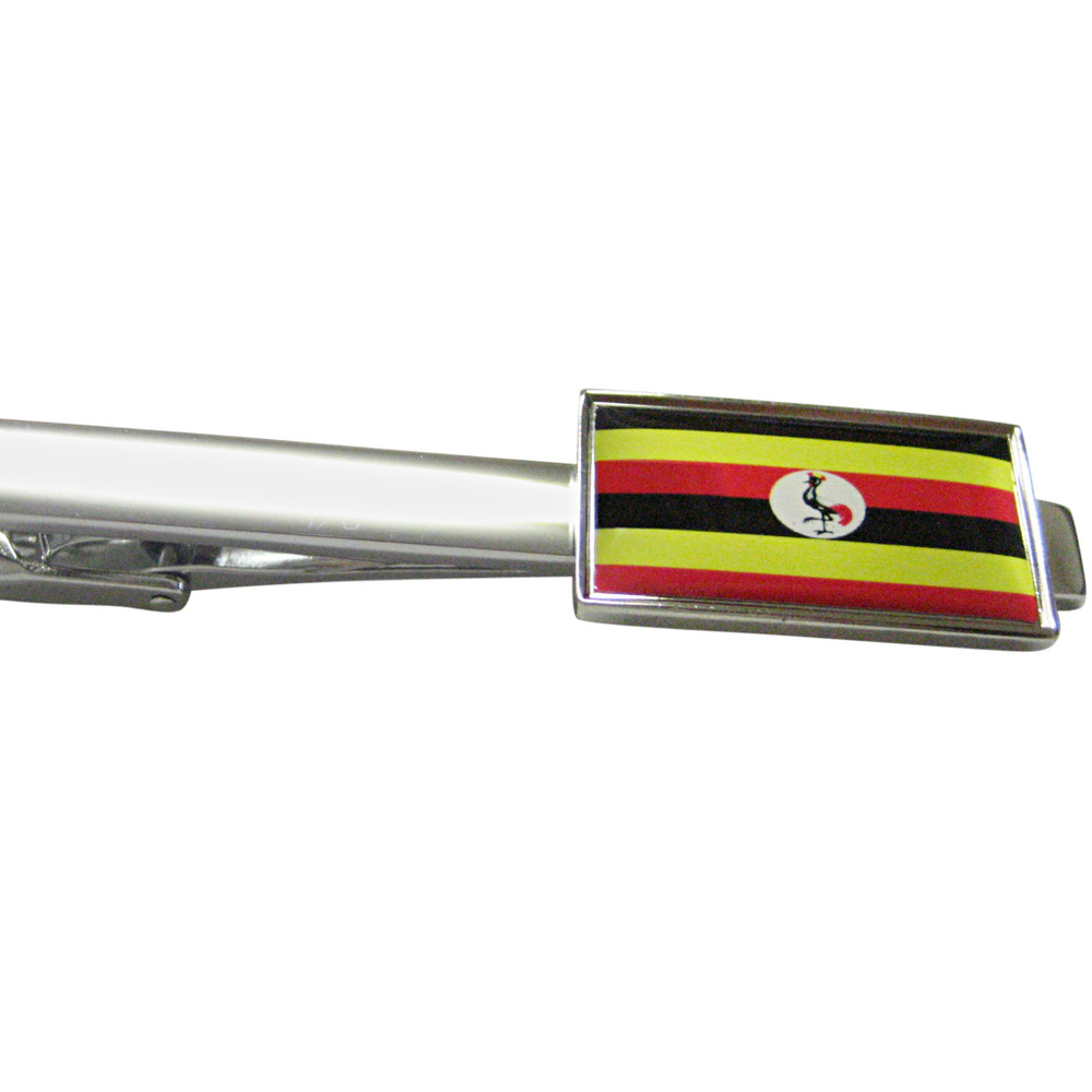 Thin Bordered Uganda Flag Square Tie Clip - image 1
